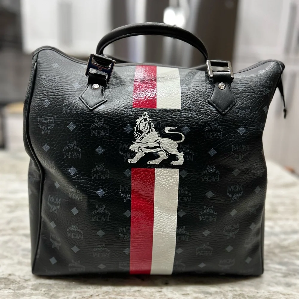 MCM Authentic Large Visetos Monogram Leather Lion Princess Tote Bag - Picture 2 of 9